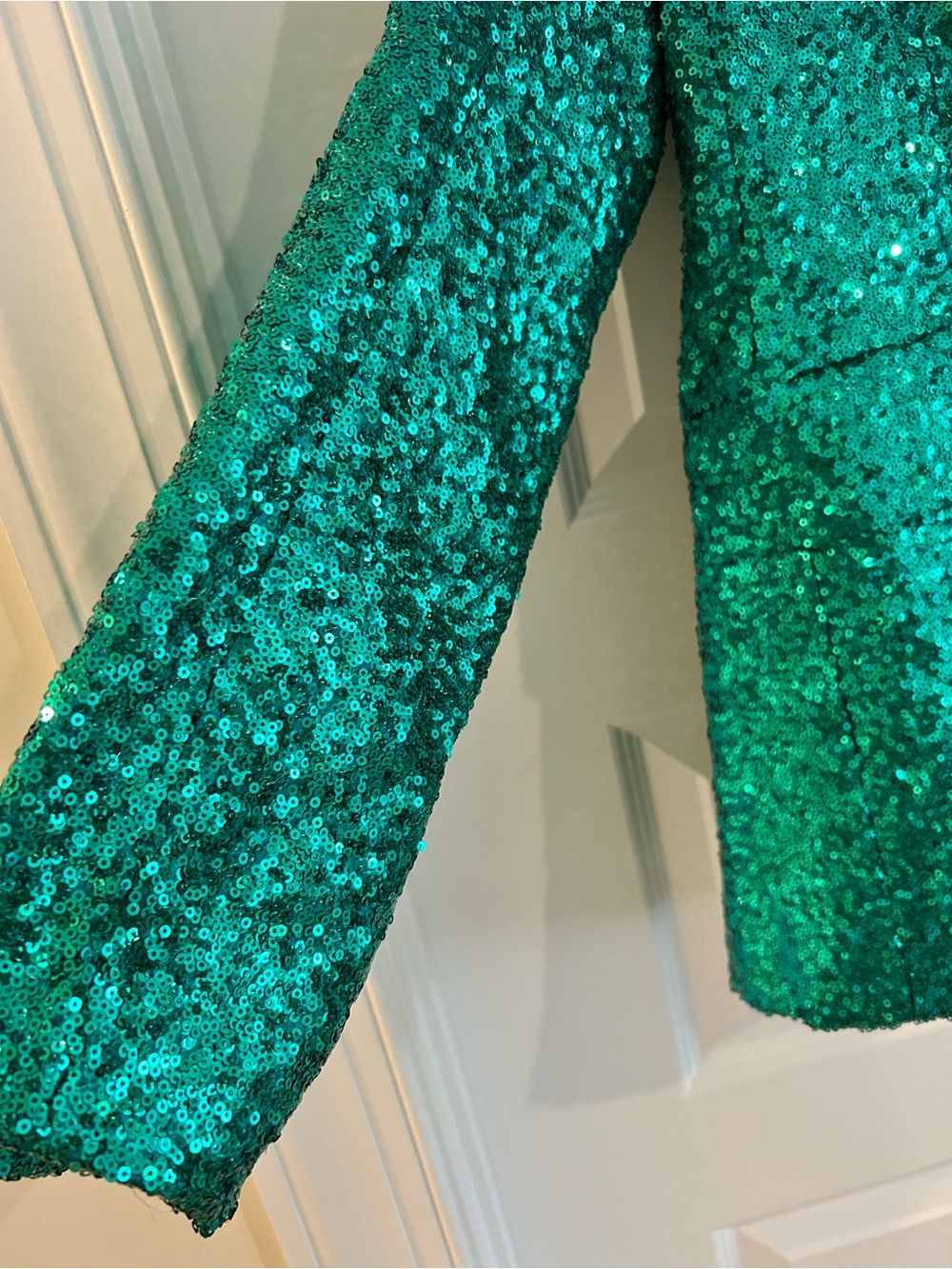 Peach Love Emerald Sequin Blazer Size M - Picture 4 of 13